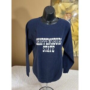 Vintage Artex 70s 80s Shippensburg State USA Made Blue Sweatshirt Unisex Size S